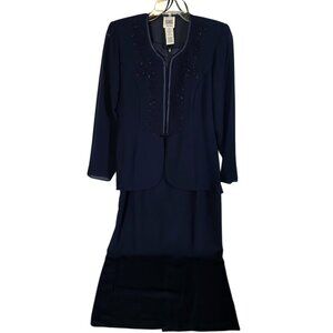 EUC Beautiful R & M Richards Navy Formal/Mother of the Bride Dress (2 piece)